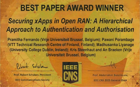 UCD NetsLab Wins Best Paper Award at IEEE CNS 2025